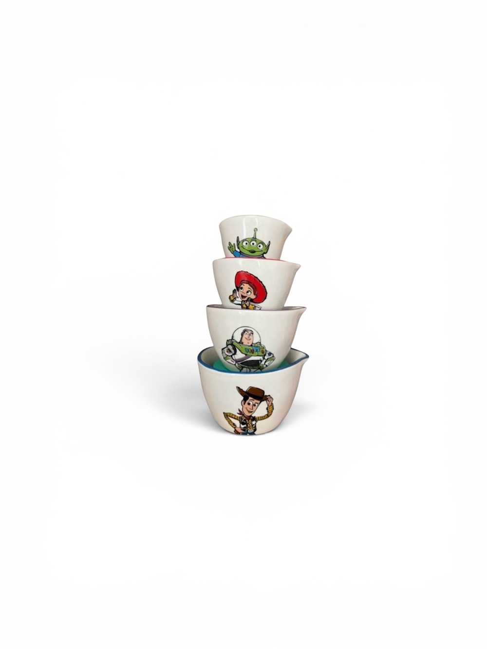 New RAE DUNN DISNEY Pixar TOY STORY Woody Nesting MEASURING CUPS Set Of 4 - Picture 3 of 6